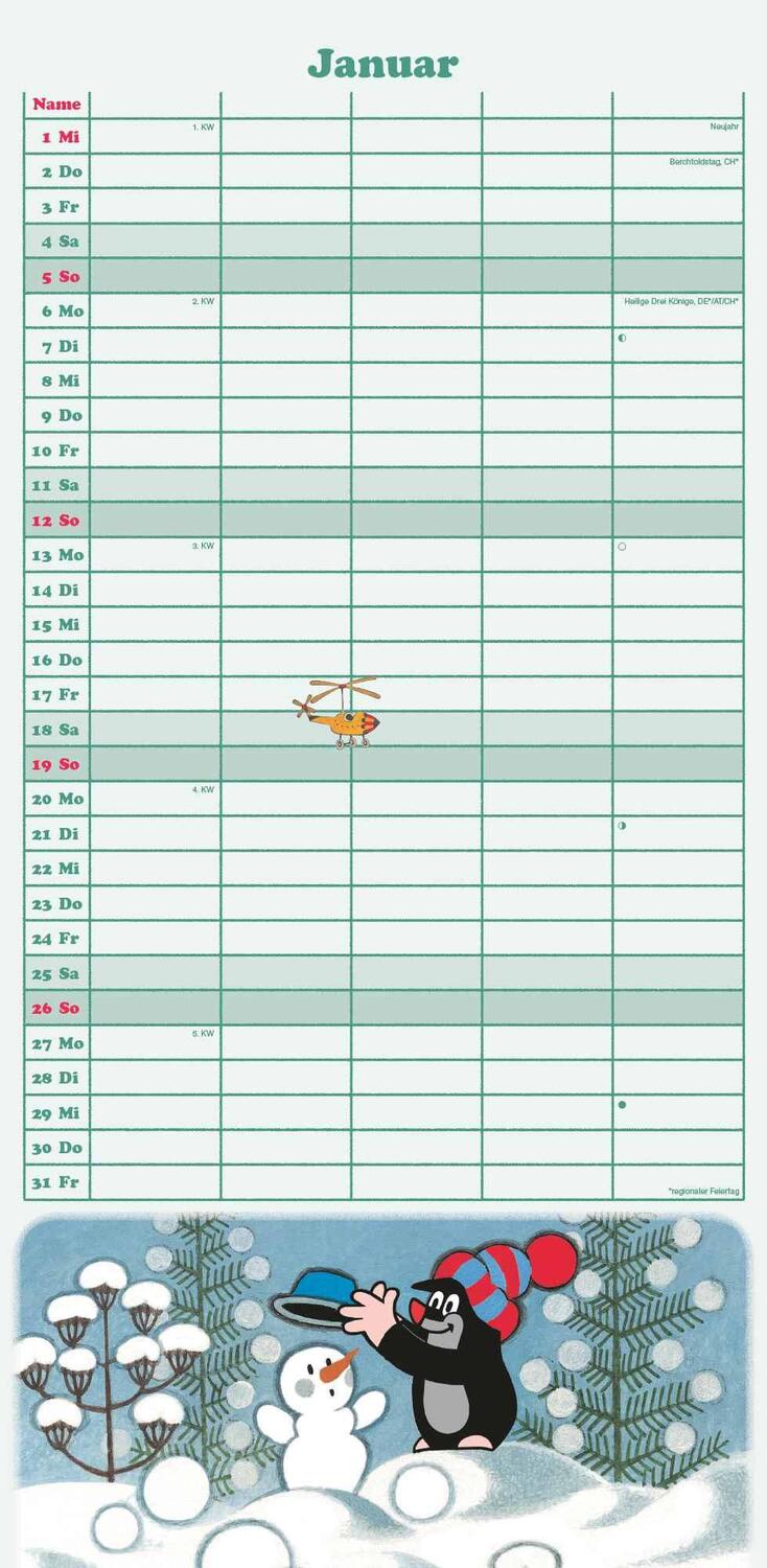 Bild: 4002725994516 | Der kleine Maulwurf 2025 Familienplaner - Familien-Timer -...