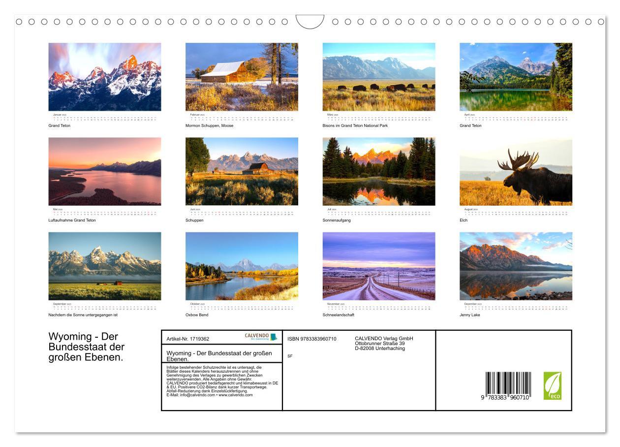 Bild: 9783383960710 | Wyoming - Der Bundesstaat der großen Ebenen. (Wandkalender 2025 DIN...