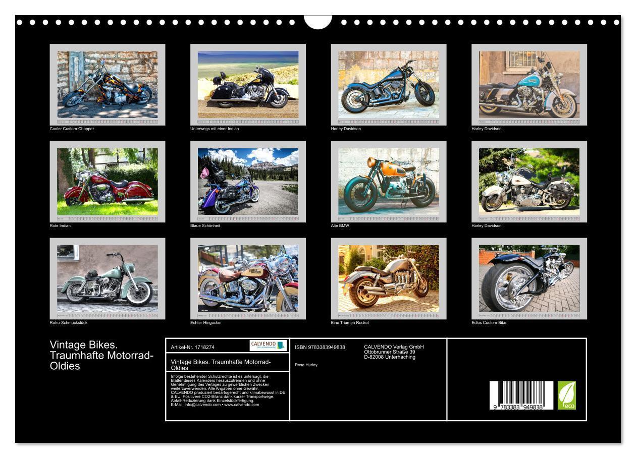 Bild: 9783383949838 | Vintage Bikes. Traumhafte Motorrad-Oldies (Wandkalender 2025 DIN A3...