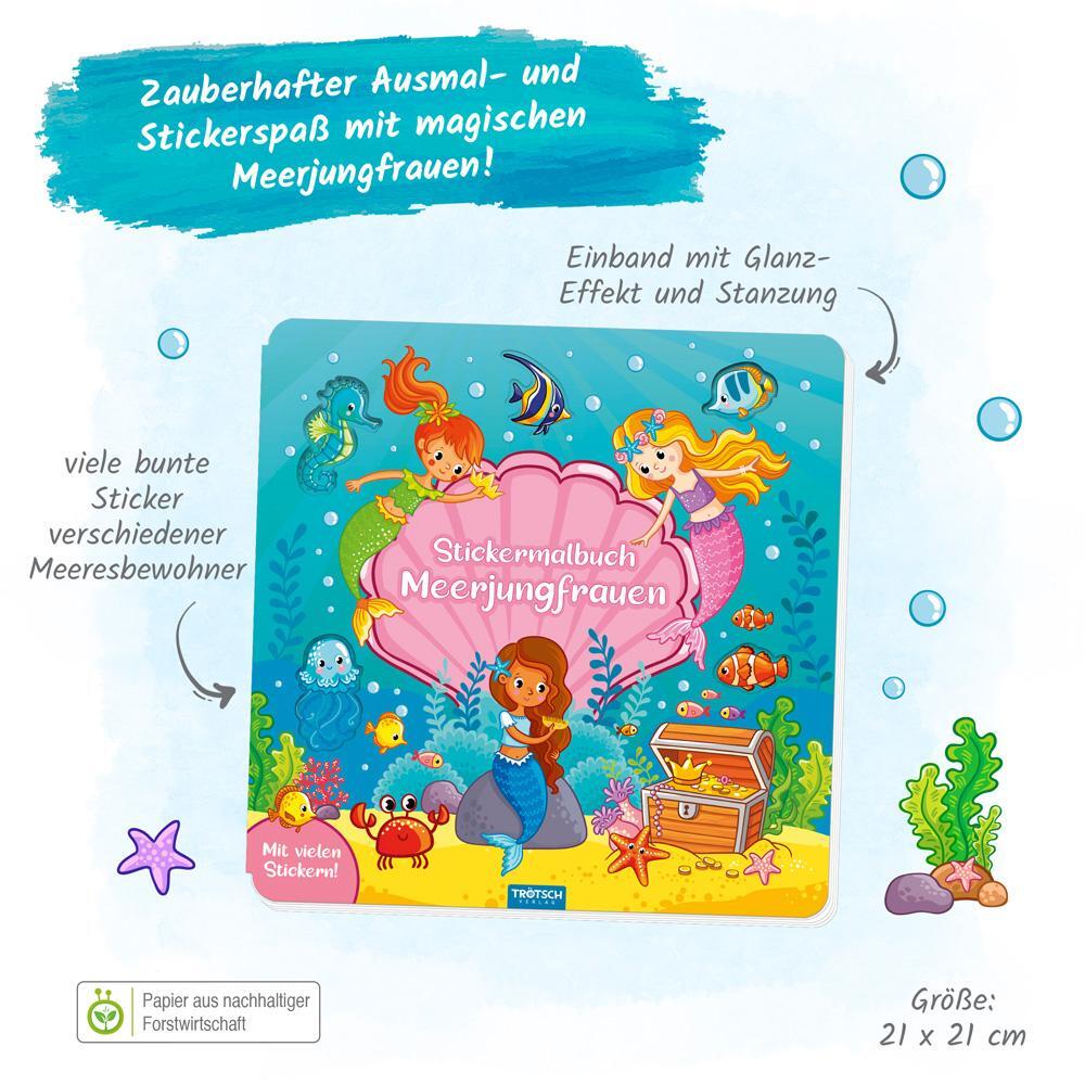 Bild: 9783988022981 | Trötsch Malbuch Stickermalbuch Meerjungfrauen | KG | Taschenbuch