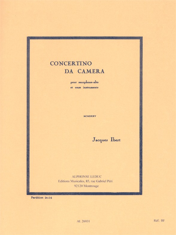 Cover: 9790046269318 | Concertino Da Camera | Jacques Ibert | Studienpartitur