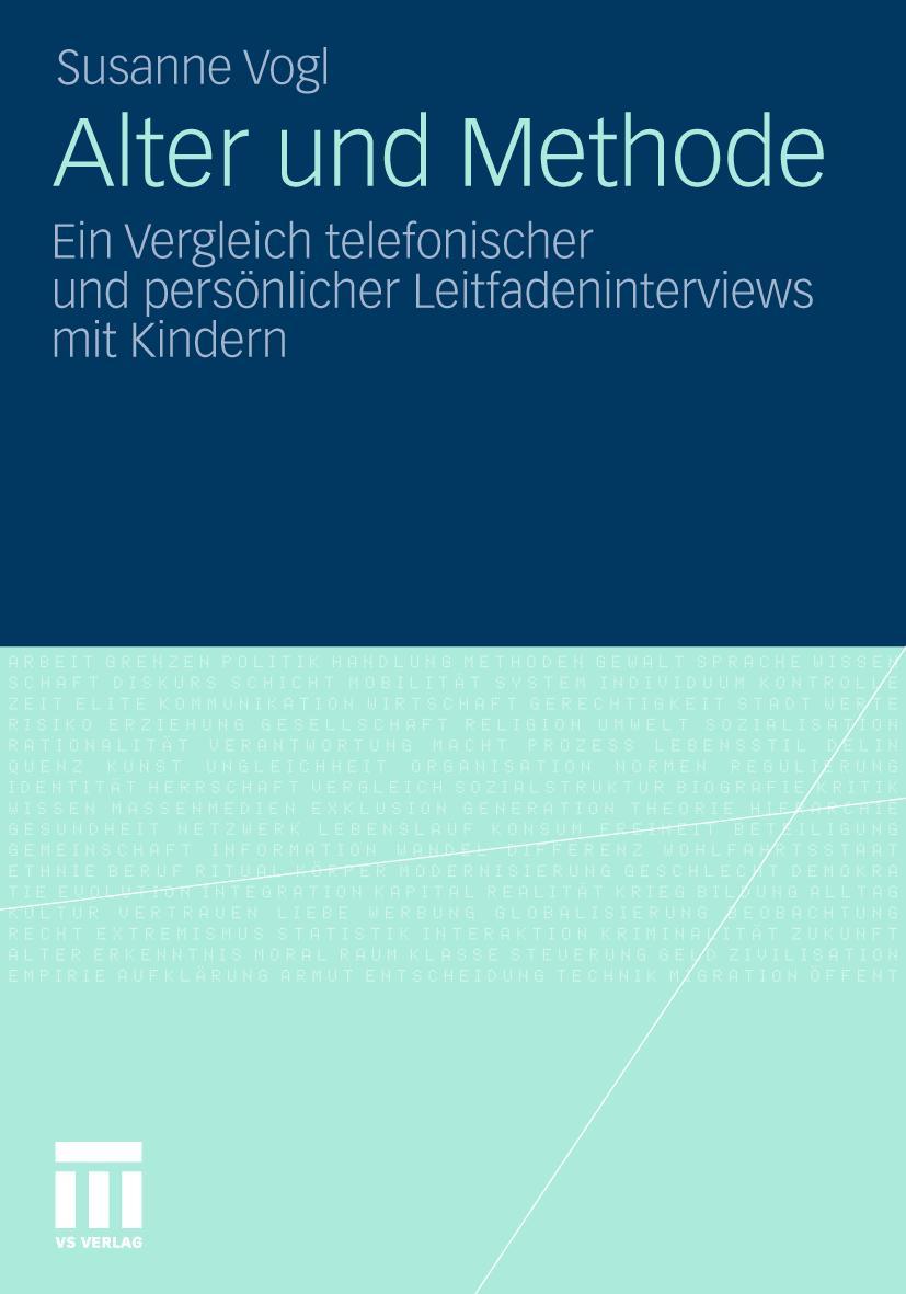 Cover: 9783531185873 | Alter und Methode | Susanne Vogl | Taschenbuch | Paperback | 346 S.