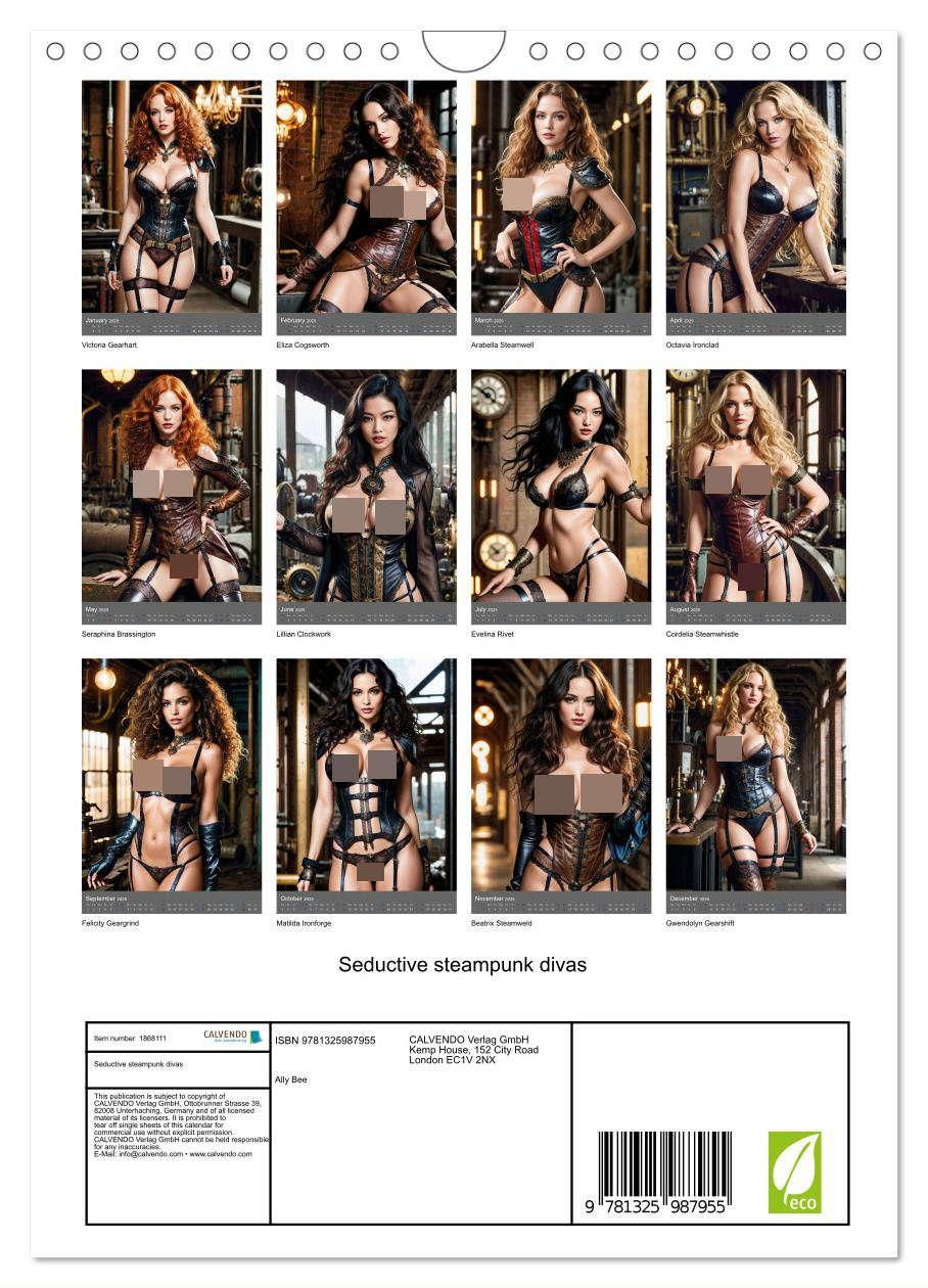 Bild: 9781325987955 | Seductive steampunk divas (Wall Calendar 2025 DIN A4 portrait),...