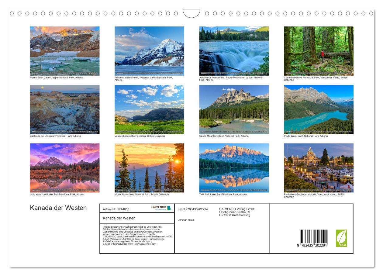 Bild: 9783435202294 | Kanada der Westen (Wandkalender 2025 DIN A3 quer), CALVENDO...