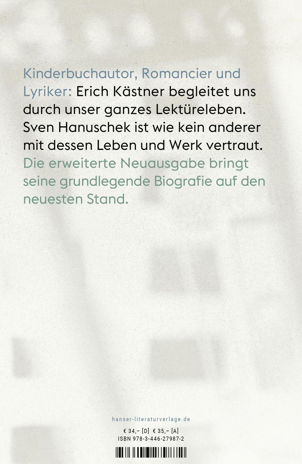 Bild: 9783446279872 | Keiner blickt dir hinter das Gesicht | Das Leben Erich Kästners | Buch