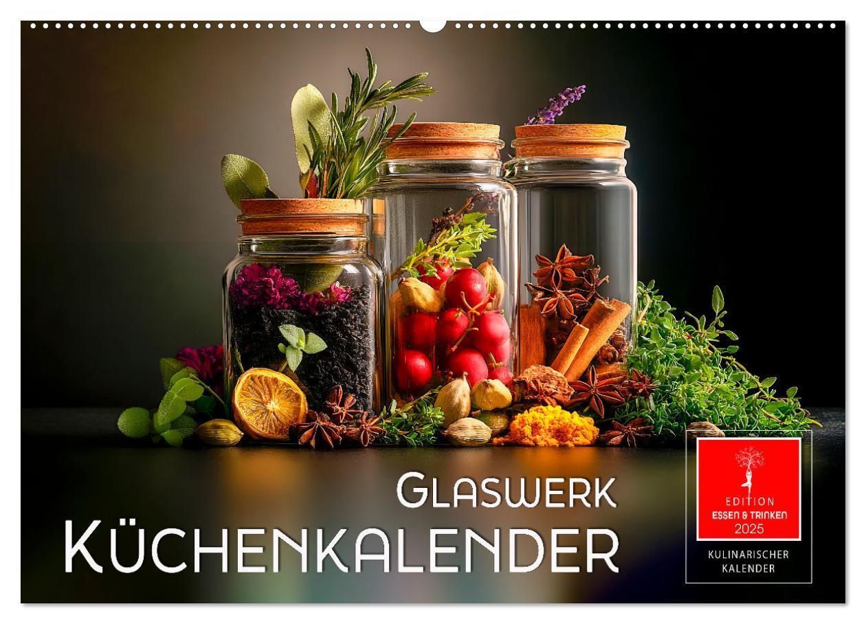 Cover: 9783457235539 | Küchenkalender Glaswerk (Wandkalender 2025 DIN A2 quer), CALVENDO...