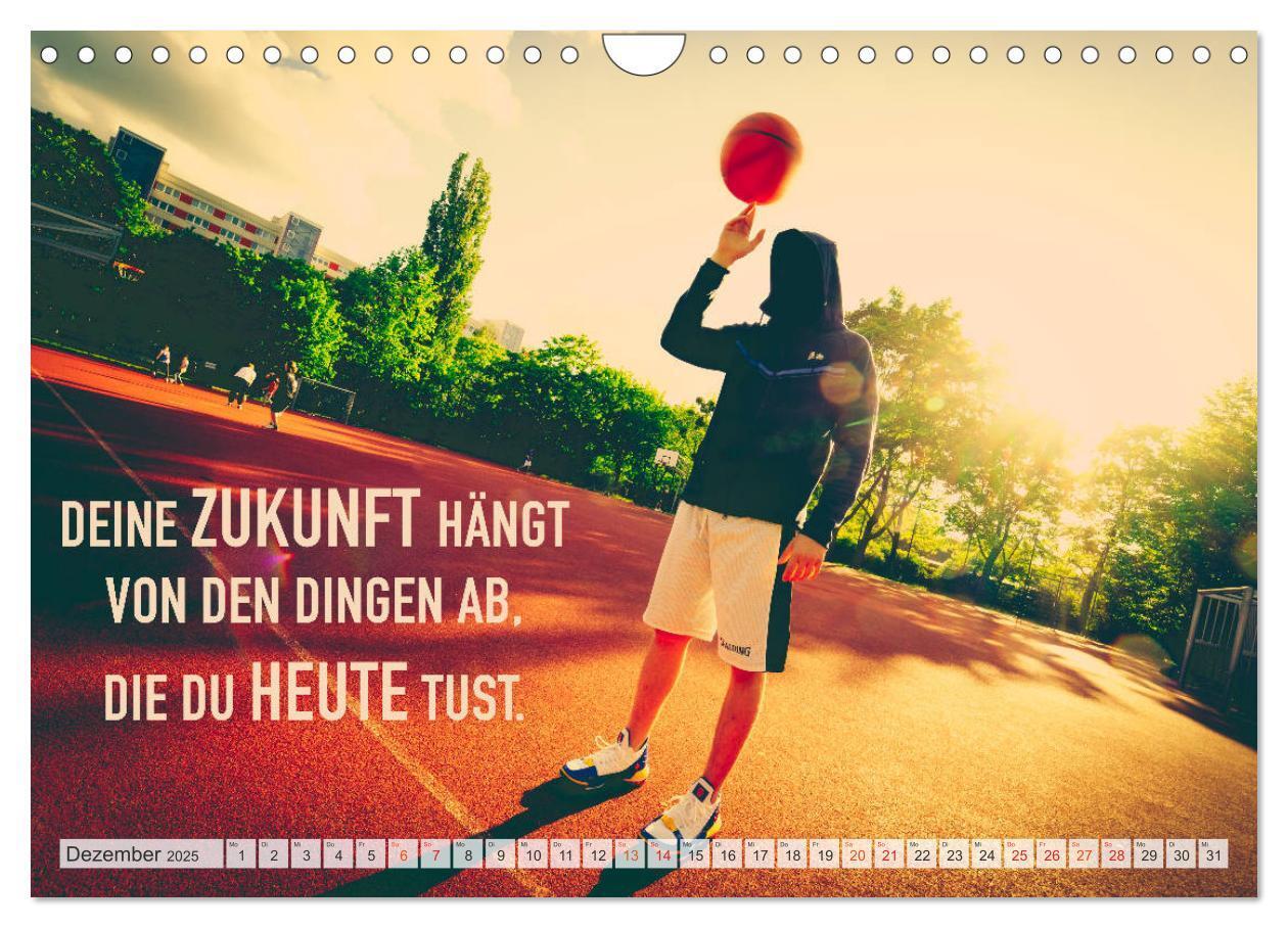 Bild: 9783435123377 | Positive Sprüche - Motivation und Basketball (Wandkalender 2025 DIN...