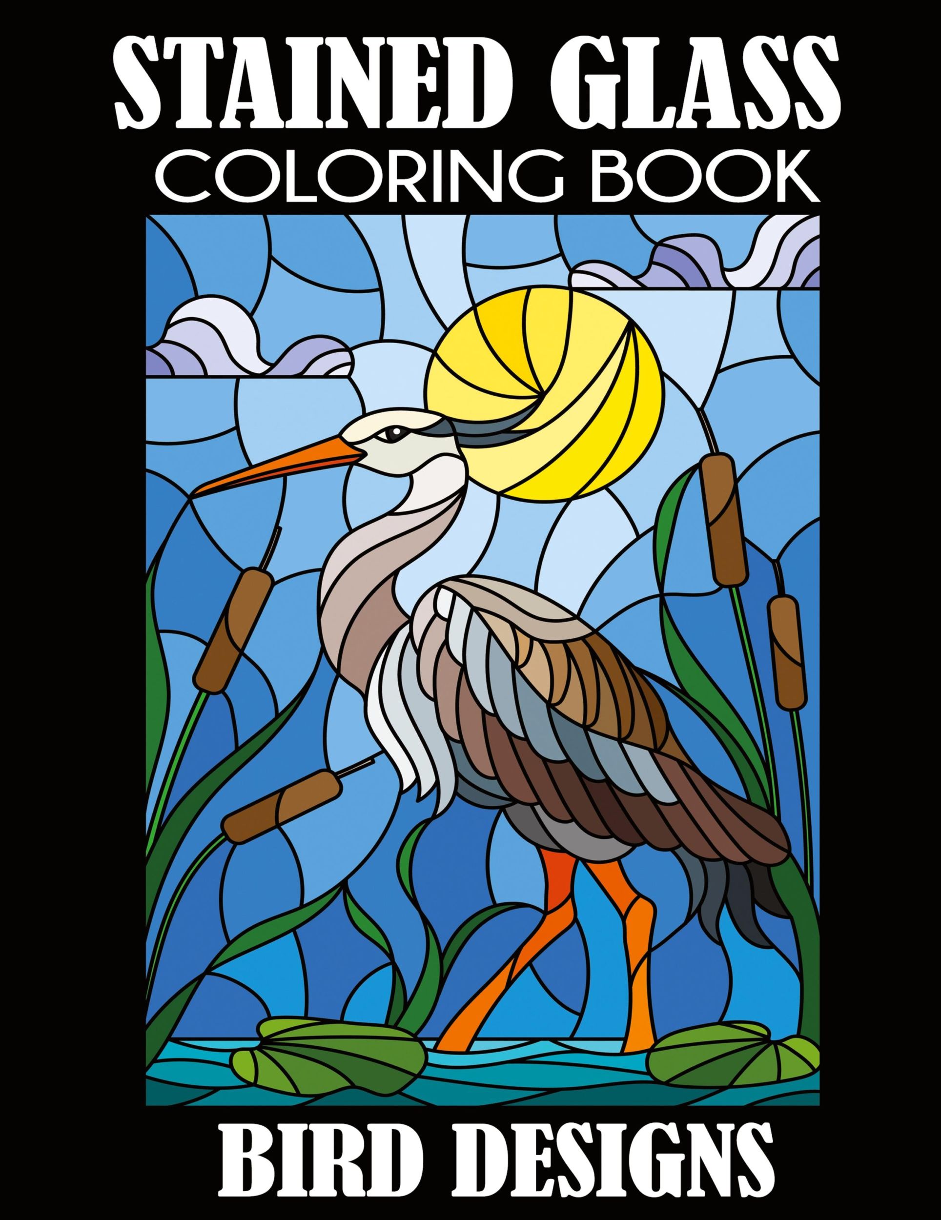 Cover: 9781949651157 | Stained Glass Coloring Book | Bird Designs | Creative Coloring Press