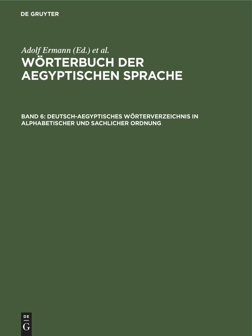 Cover: 9783112491119 | Deutsch-aegyptisches Wörterverzeichnis in alphabetischer und...