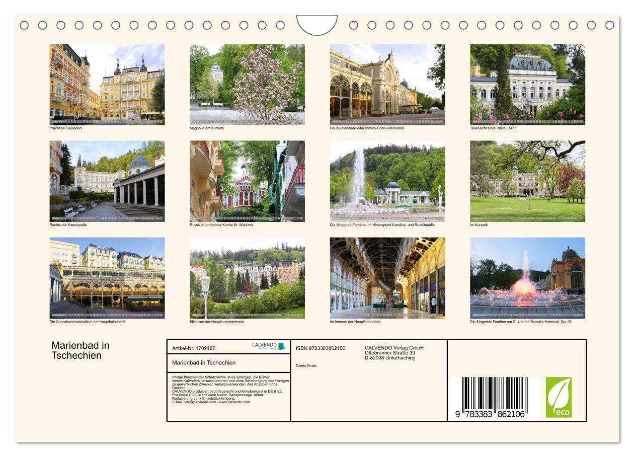 Bild: 9783383862106 | Marienbad in Tschechien (Wandkalender 2025 DIN A4 quer), CALVENDO...