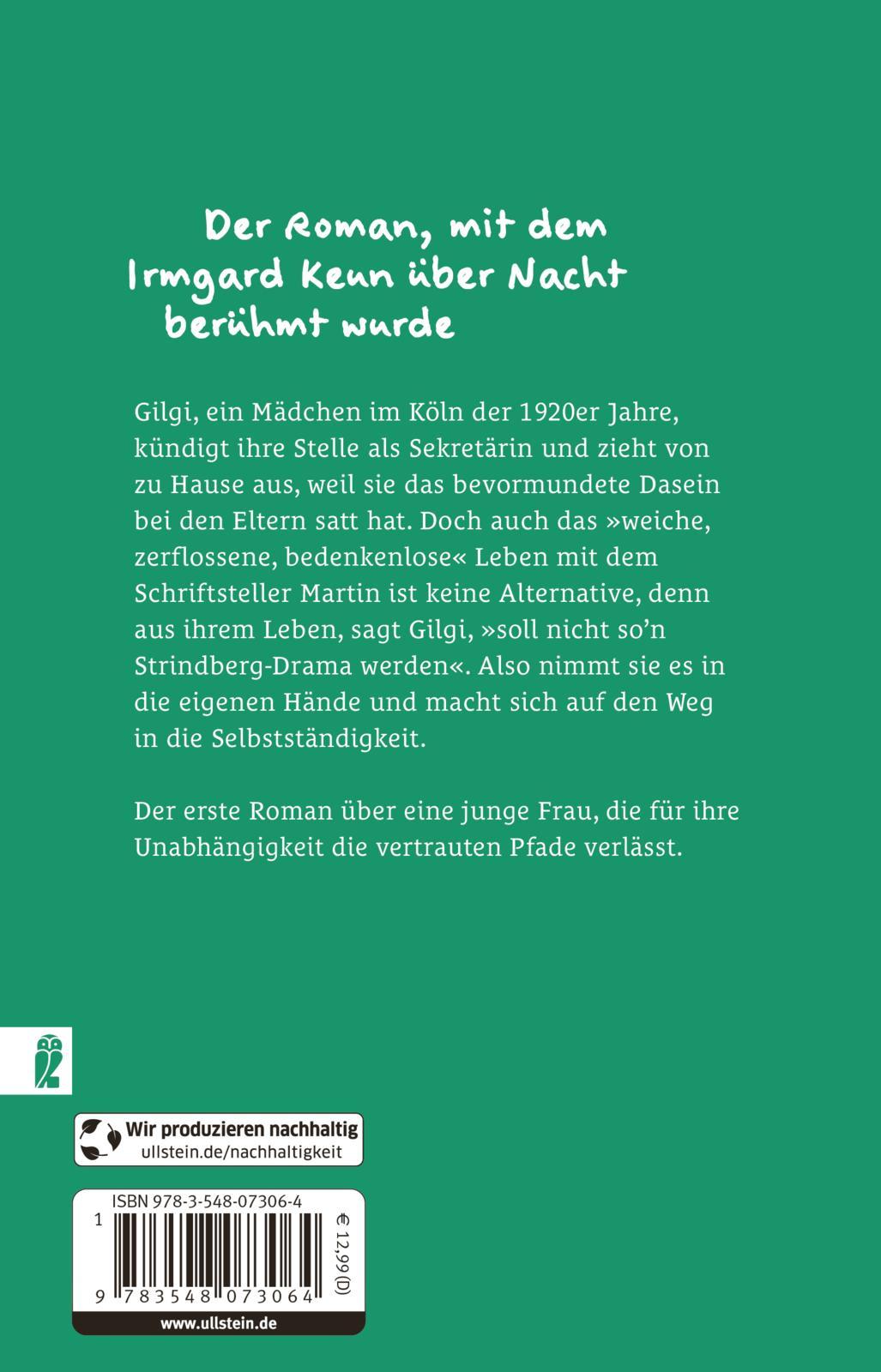 Rückseite: 9783548073064 | Gilgi - eine von uns | Irmgard Keun | Taschenbuch | 240 S. | Deutsch