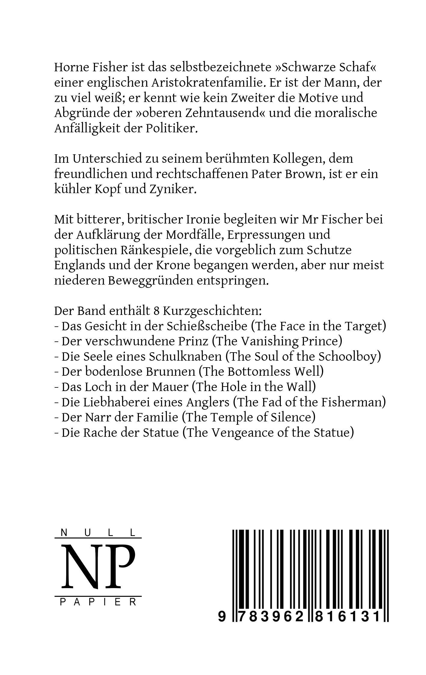 Rückseite: 9783962816131 | Der Mann, der zu viel wusste | Der Gentleman-Detektiv | Chesterton