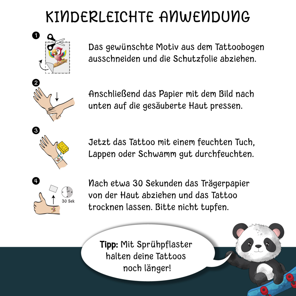 Bild: 4270003448222 | 150 hautfreundliche Kindertattoos - Thema: Tierischer Spaß - 9...