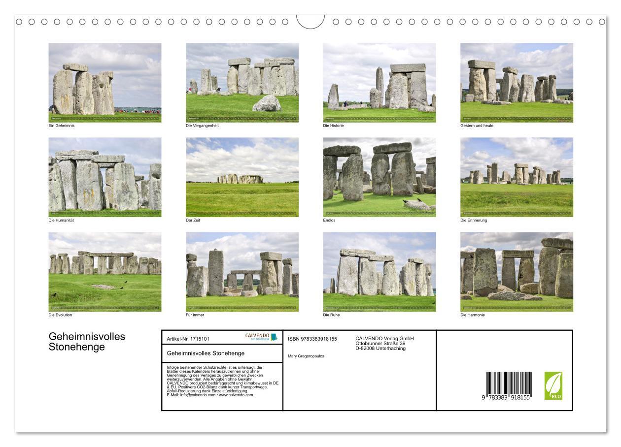 Bild: 9783383918155 | Geheimnisvolles Stonehenge (Wandkalender 2025 DIN A3 quer),...