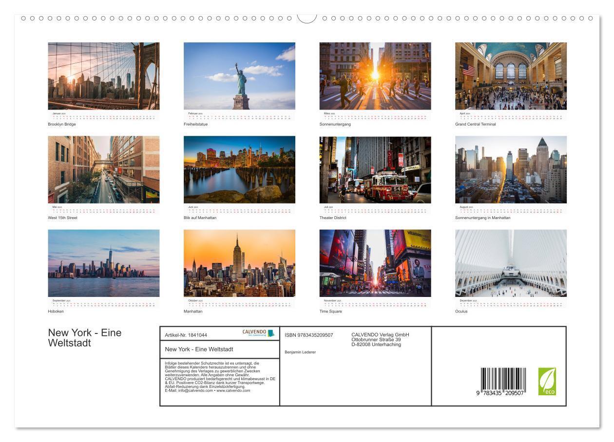 Bild: 9783435209507 | New York - Eine Weltstadt (hochwertiger Premium Wandkalender 2025...