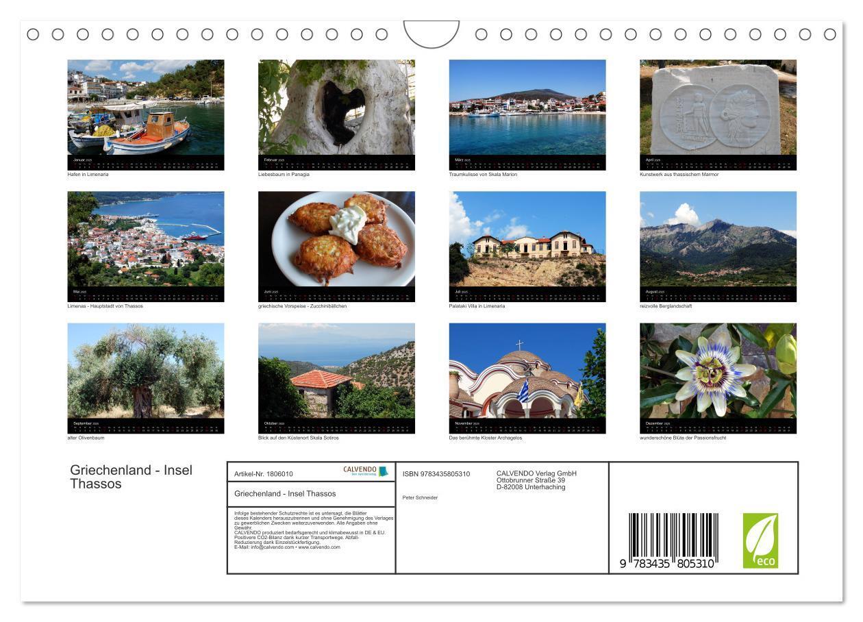 Bild: 9783435805310 | Griechenland - Insel Thassos (Wandkalender 2025 DIN A4 quer),...