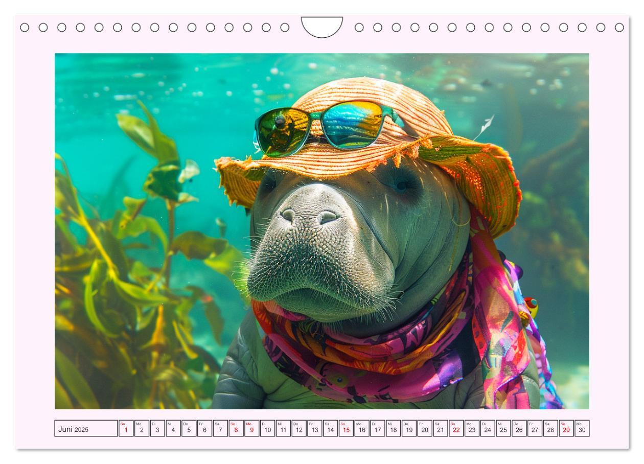 Bild: 9783435461776 | Modische Manatees. Charmante Seekühe mit Stil (Wandkalender 2025...