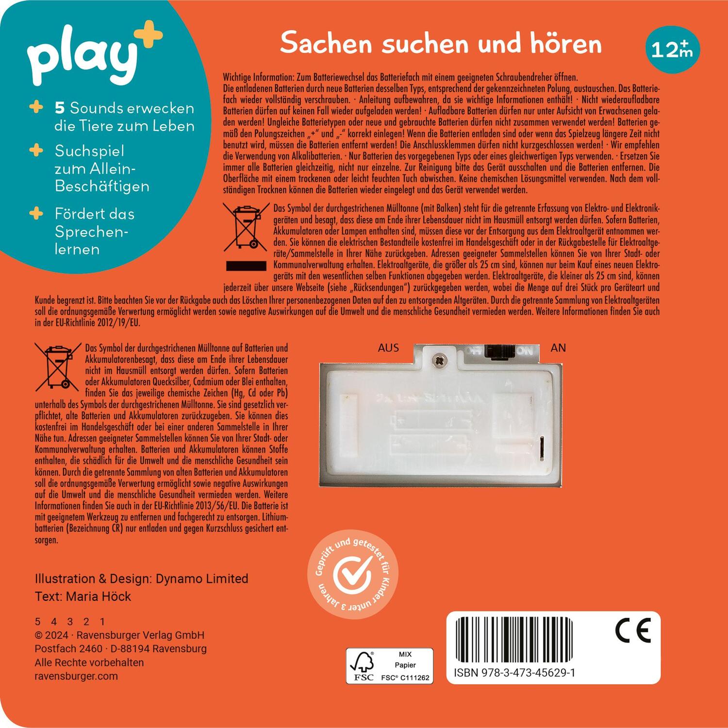 Rückseite: 9783473456291 | Ravensburger Play+ Mein allererstes Soundbuch: Tierkinder (Sachen...