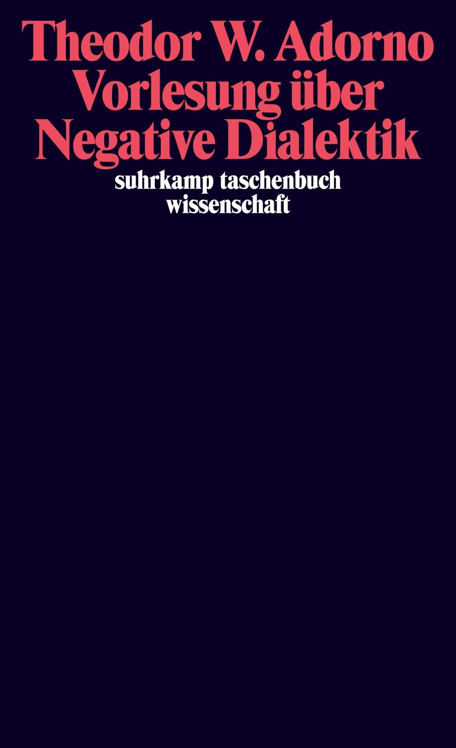 Cover: 9783518294475 | Vorlesung über Negative Dialektik | Fragmente zur Vorlesung 1965/66