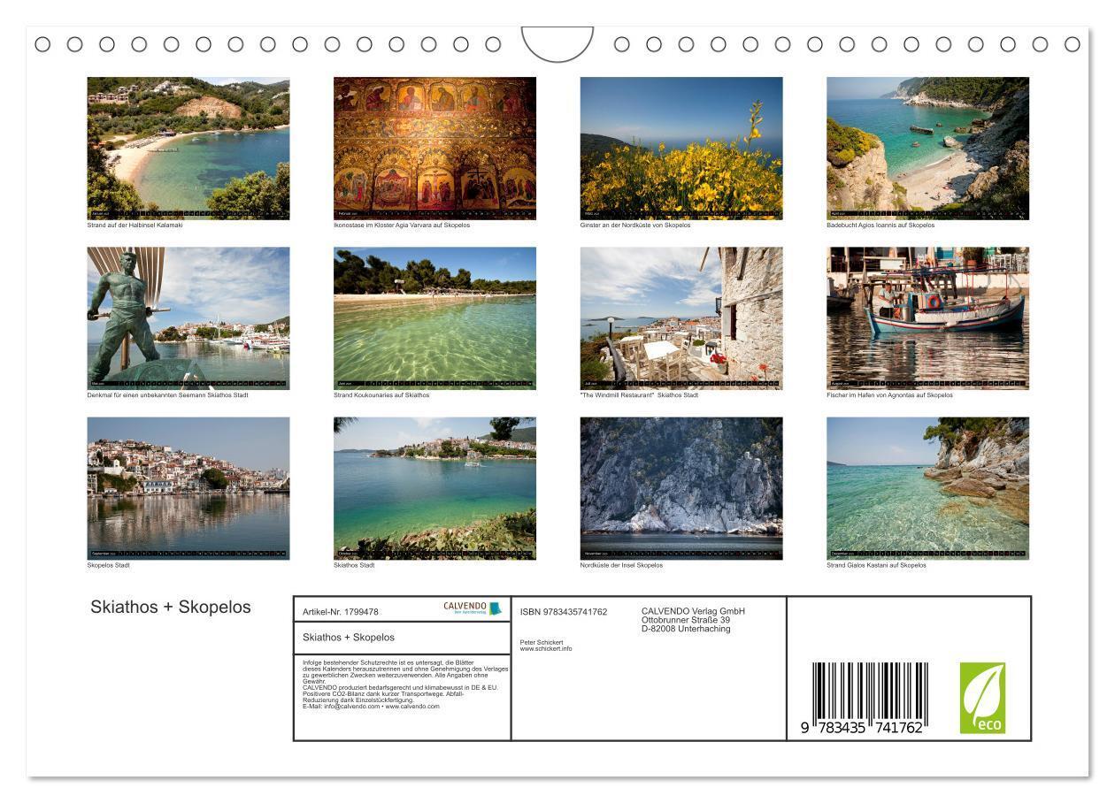 Bild: 9783435741762 | Skiathos + Skopelos (Wandkalender 2025 DIN A4 quer), CALVENDO...