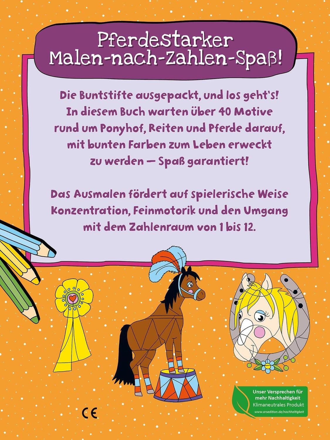 Rückseite: 9783845848815 | Malen nach Zahlen : Mein dickes Malen-nach-Zahlen-Buch - Pferde und...