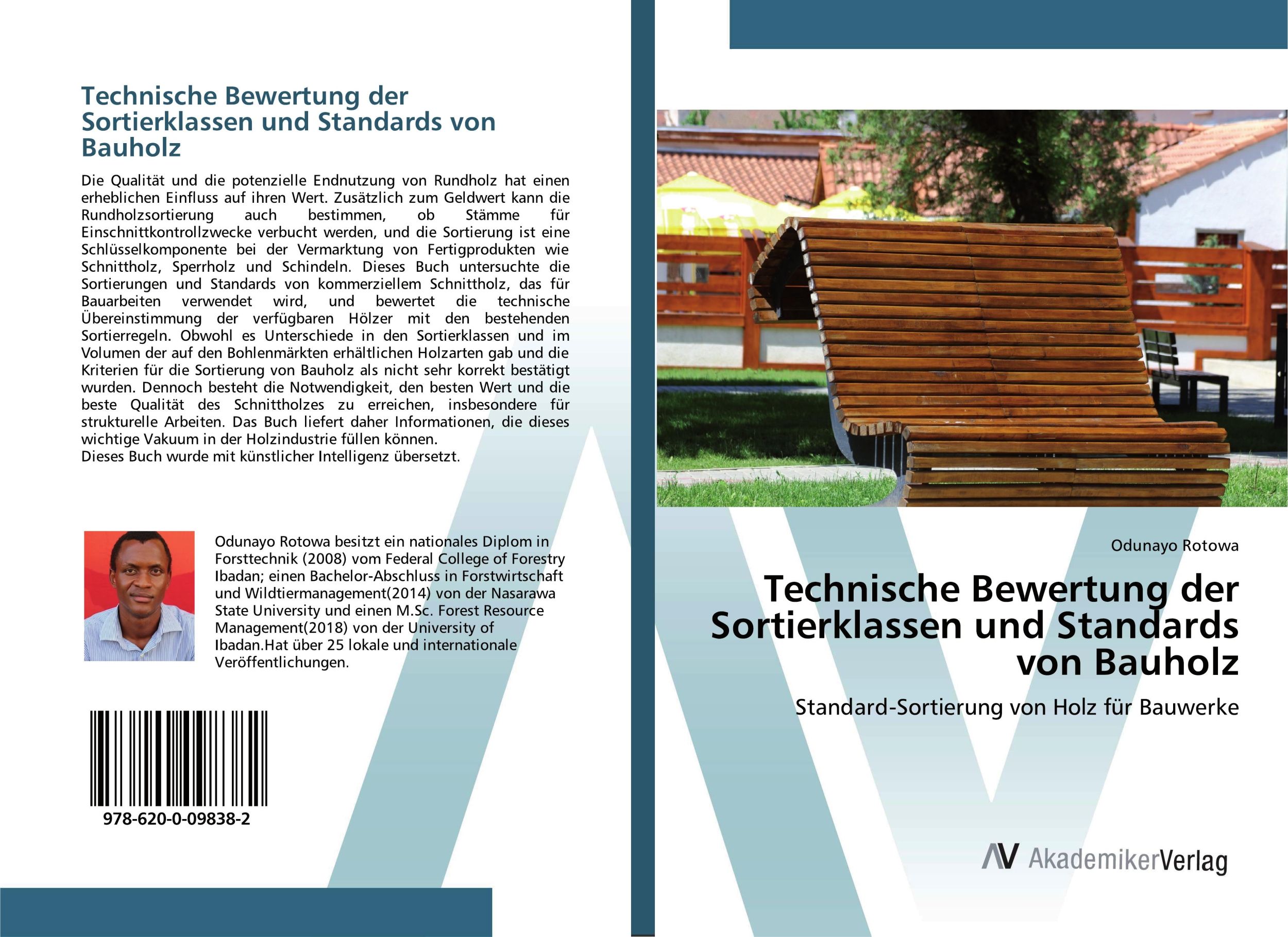 Cover: 9786200098382 | Technische Bewertung der Sortierklassen und Standards von Bauholz