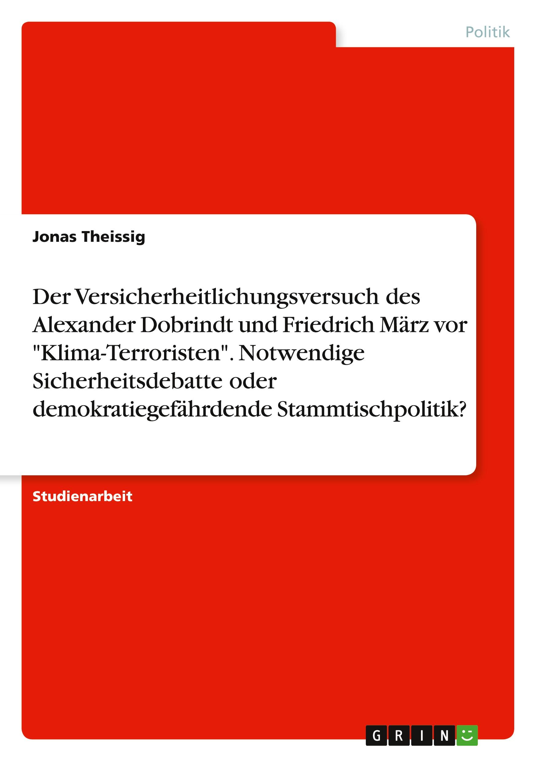 Cover: 9783346889546 | Der Versicherheitlichungsversuch des Alexander Dobrindt und...