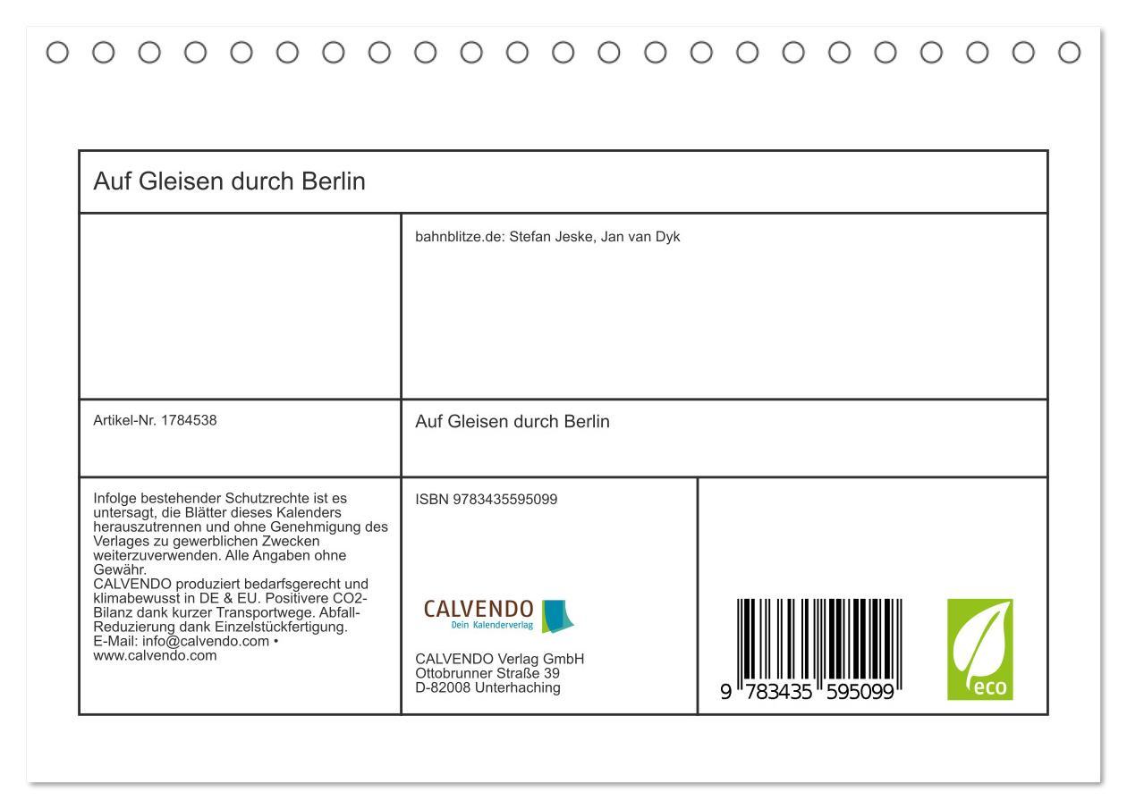 Bild: 9783435595099 | Auf Gleisen durch Berlin (Tischkalender 2025 DIN A5 quer), CALVENDO...