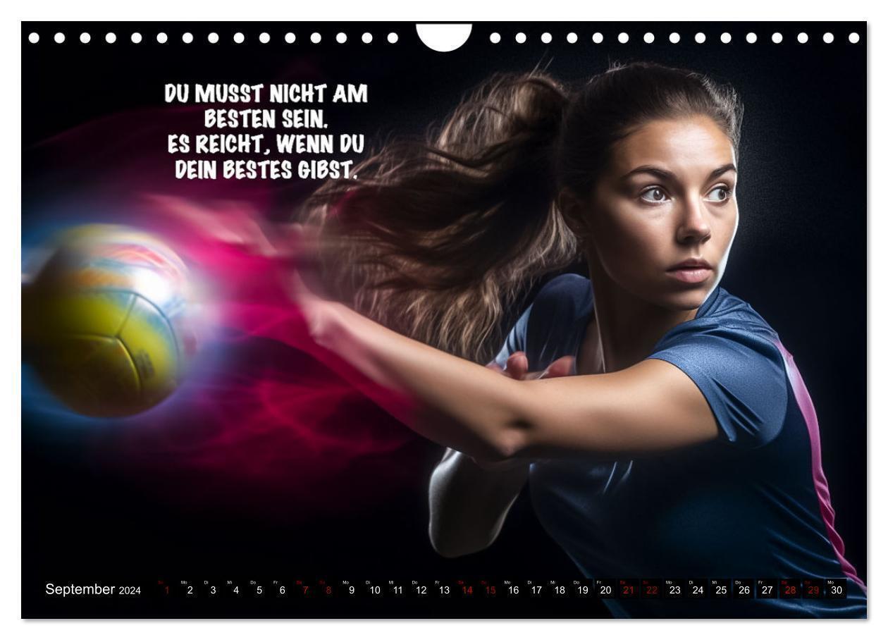 Bild: 9783675609099 | Motivation und Handball (Wandkalender 2024 DIN A4 quer), CALVENDO...