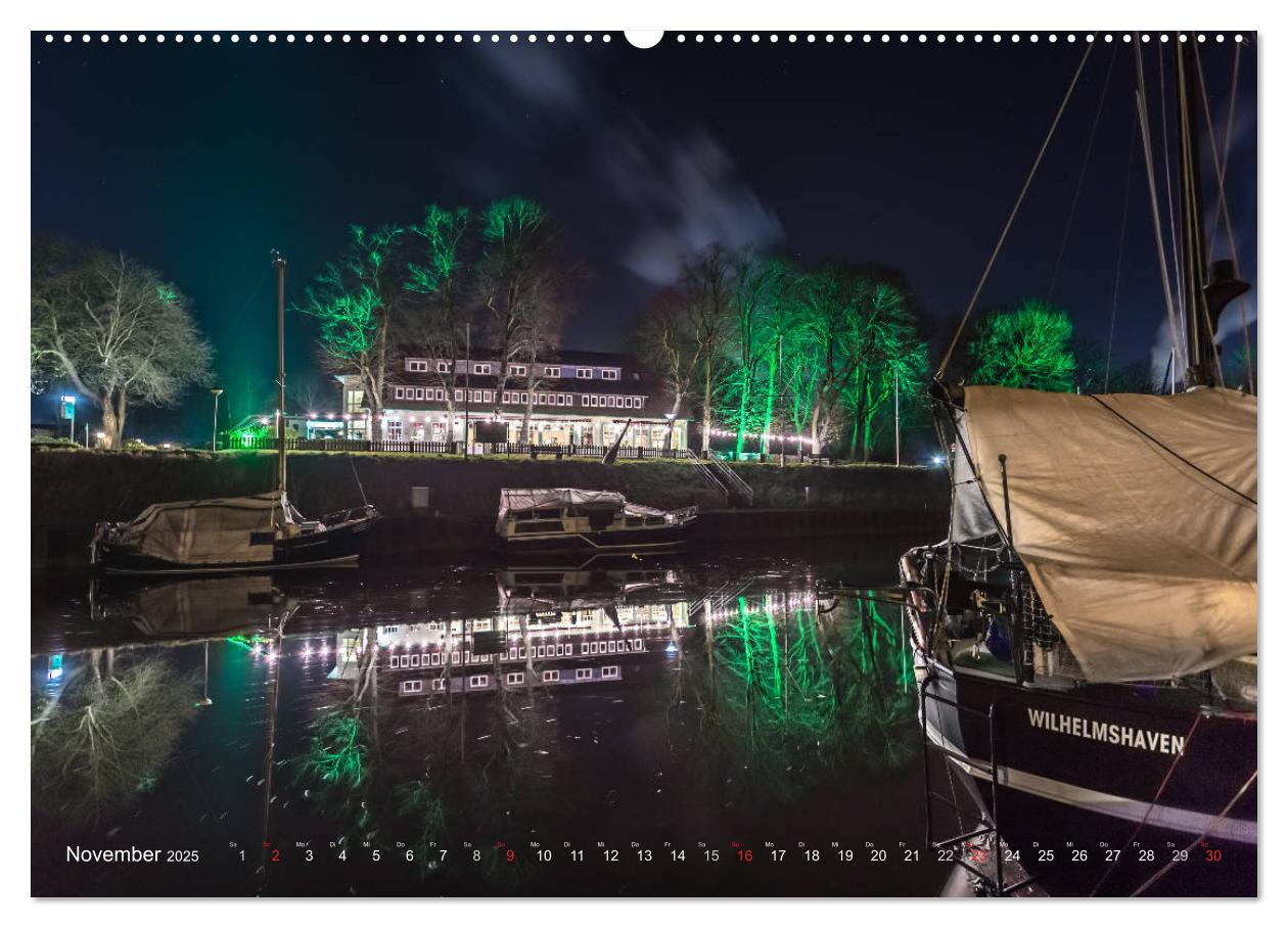 Bild: 9783435656035 | Nachts in Wilhelmshaven Edition mit maritimen Motiven (Wandkalender...