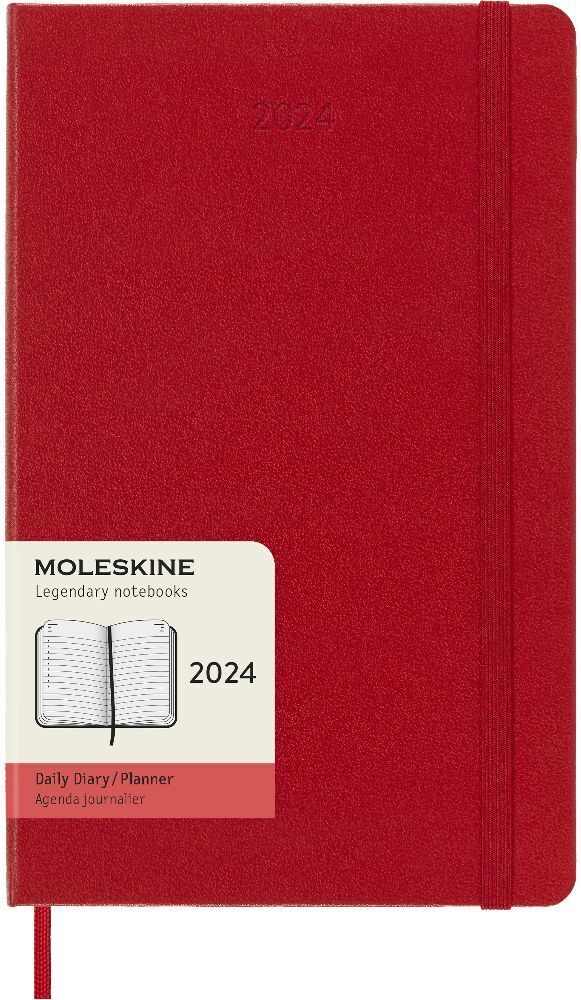 Bild: 8056598856491 | Moleskine 12 Monate Tageskalender 2024, Large/A5, Scharlachrot | Buch