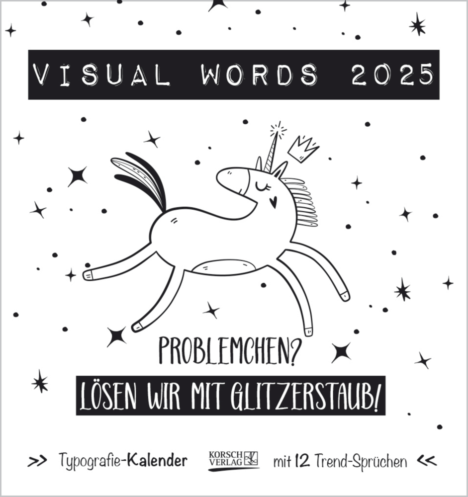 Cover: 9783731876793 | Visual Words Black 2025 | Korsch Verlag | Kalender | Spiralbindung