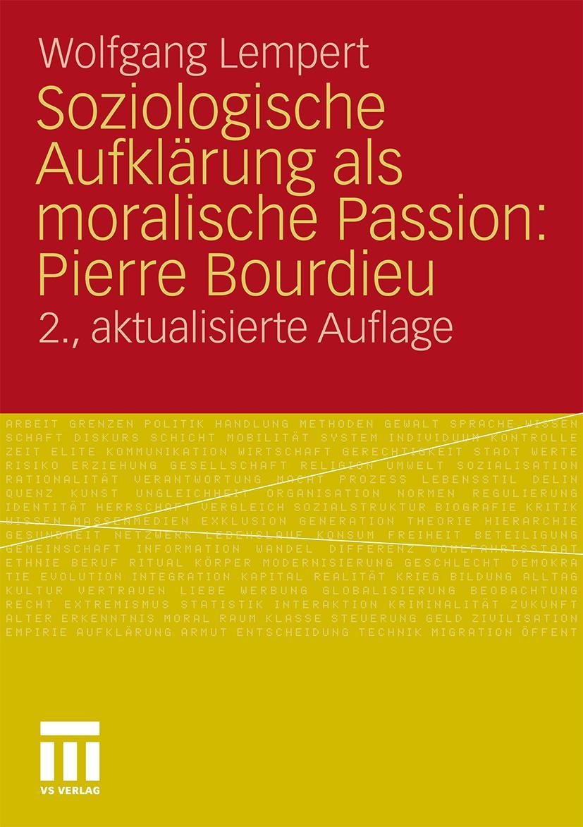 Cover: 9783531184180 | Soziologische Aufklärung als moralische Passion: Pierre Bourdieu | vii