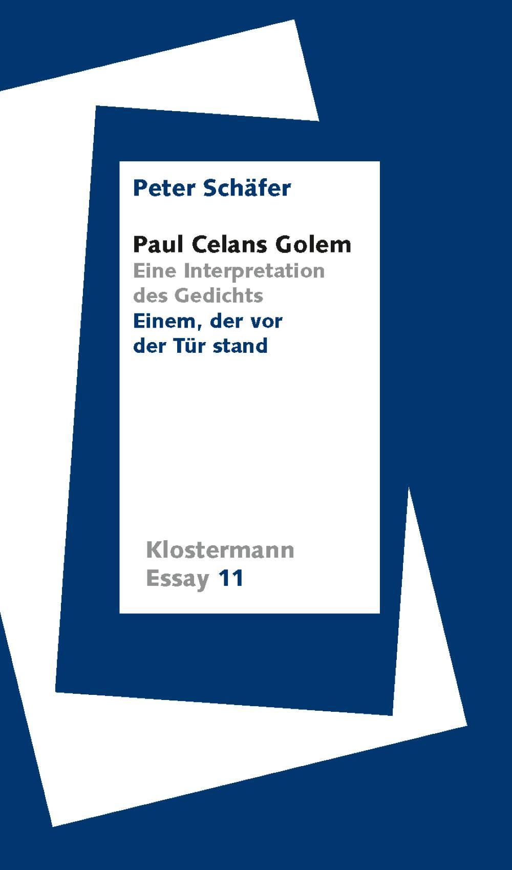 Cover: 9783465046691 | Paul Celans Golem | Peter Schäfer | Taschenbuch | Klostermann Essay