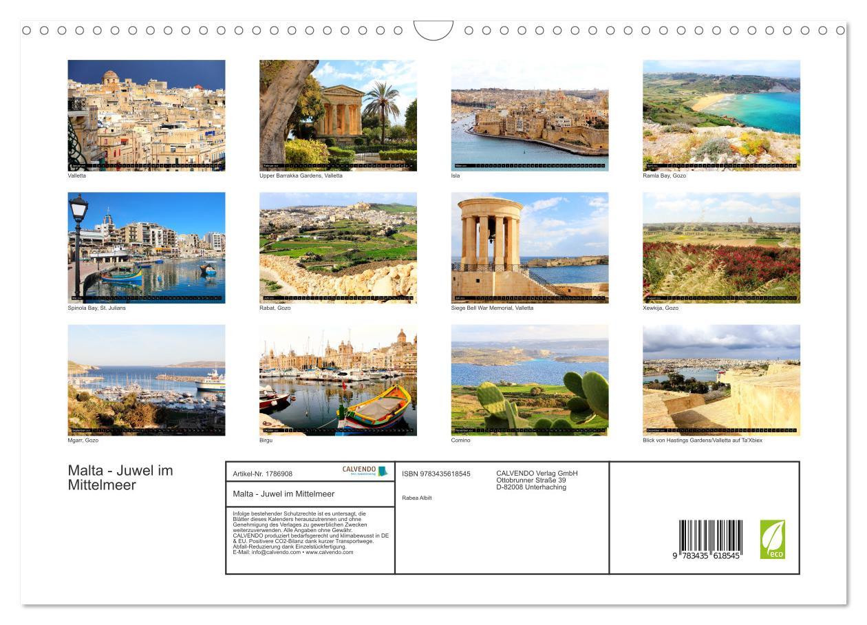 Bild: 9783435618545 | Malta - Juwel im Mittelmeer (Wandkalender 2025 DIN A3 quer),...