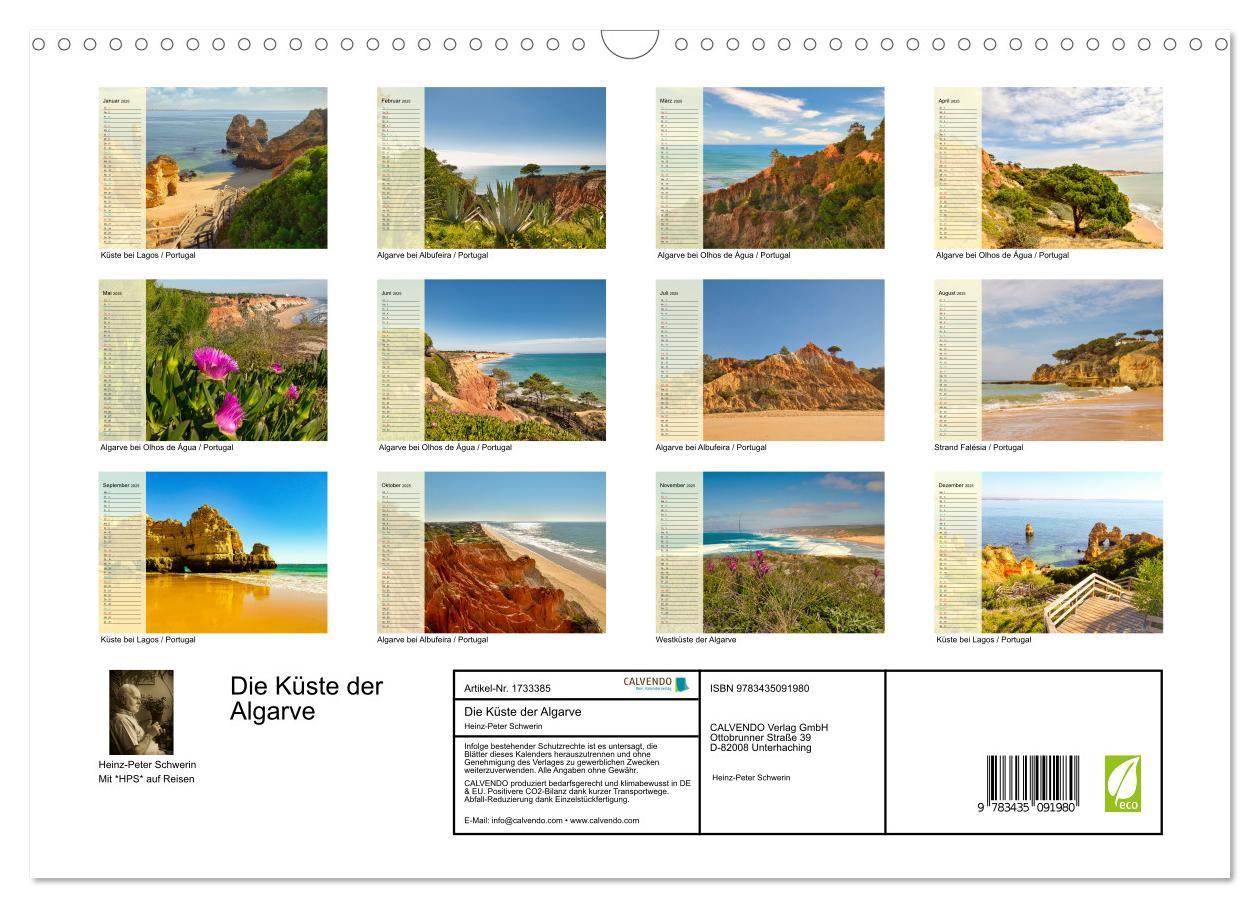 Bild: 9783435091980 | Die Küste der Algarve (Wandkalender 2025 DIN A3 quer), CALVENDO...