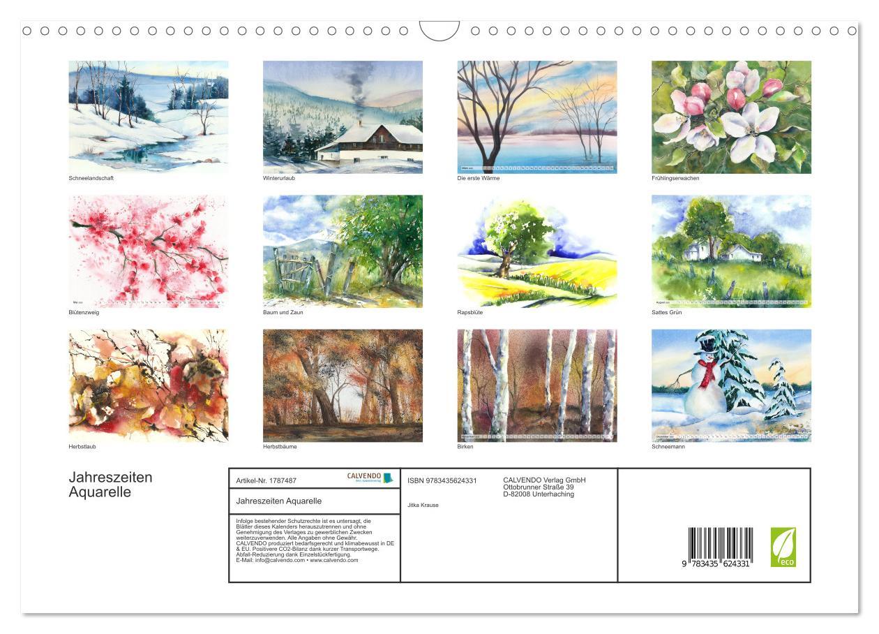 Bild: 9783435624331 | Jahreszeiten Aquarelle (Wandkalender 2025 DIN A3 quer), CALVENDO...