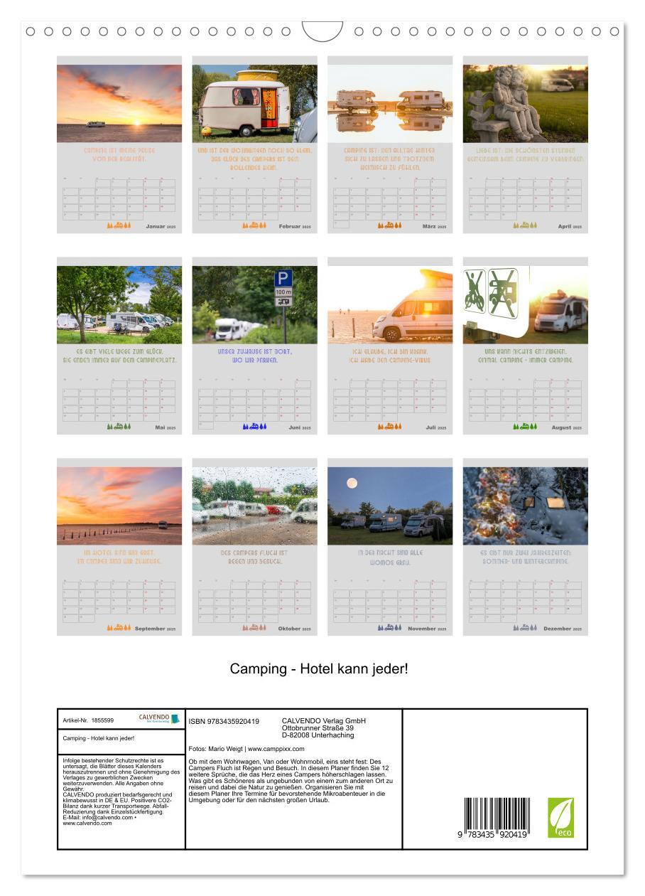 Bild: 9783435920419 | Camping - Hotel kann jeder! (Wandkalender 2025 DIN A3 hoch),...