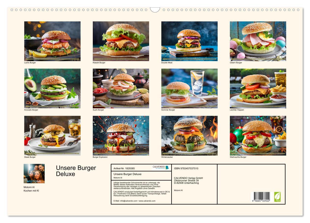 Bild: 9783457037010 | Unsere Burger Deluxe (Wandkalender 2025 DIN A2 quer), CALVENDO...