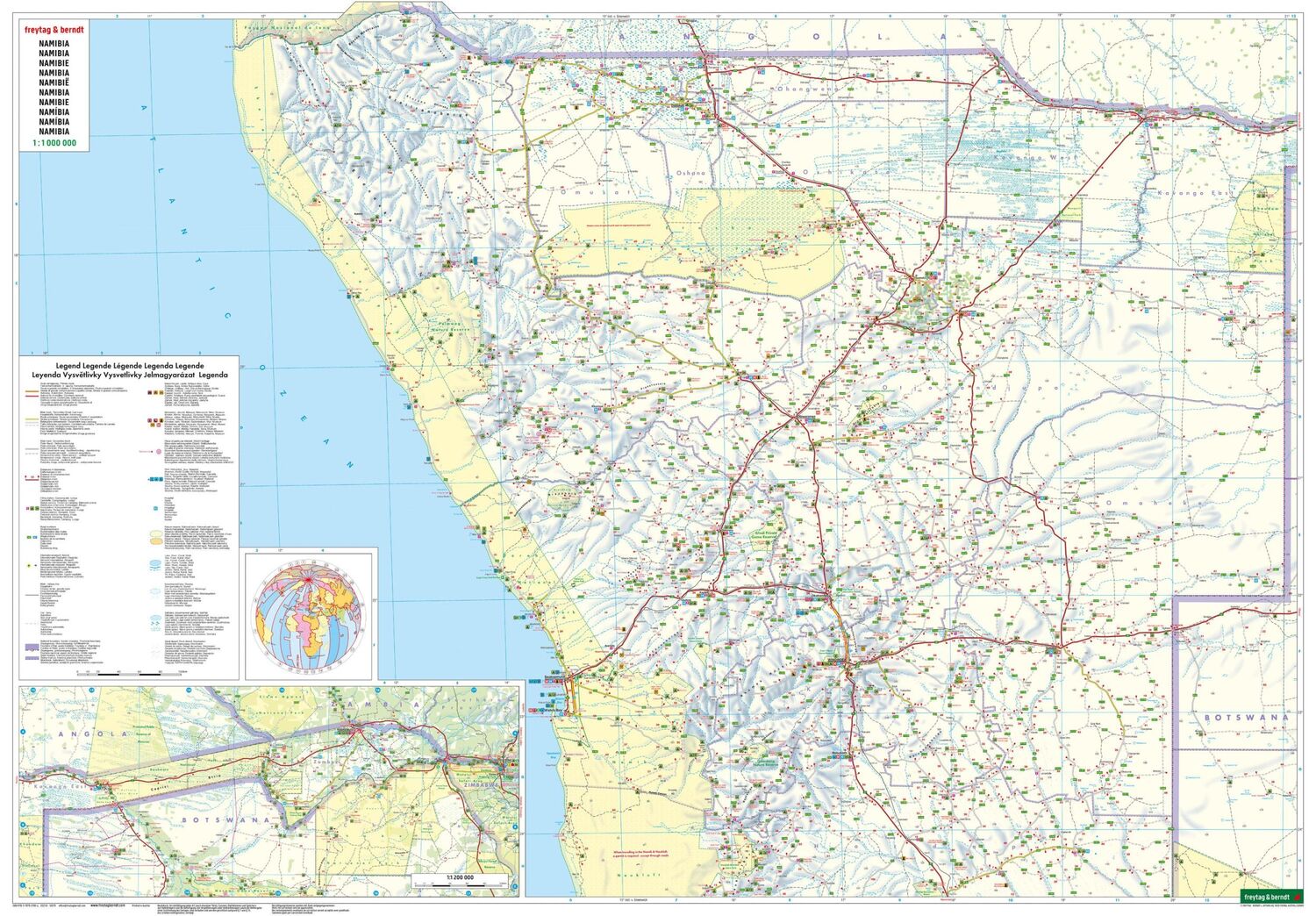 Bild: 9783707921984 | Namibia, Straßenkarte 1:1.000.000, freytag &amp; berndt | Freytag &amp; Berndt