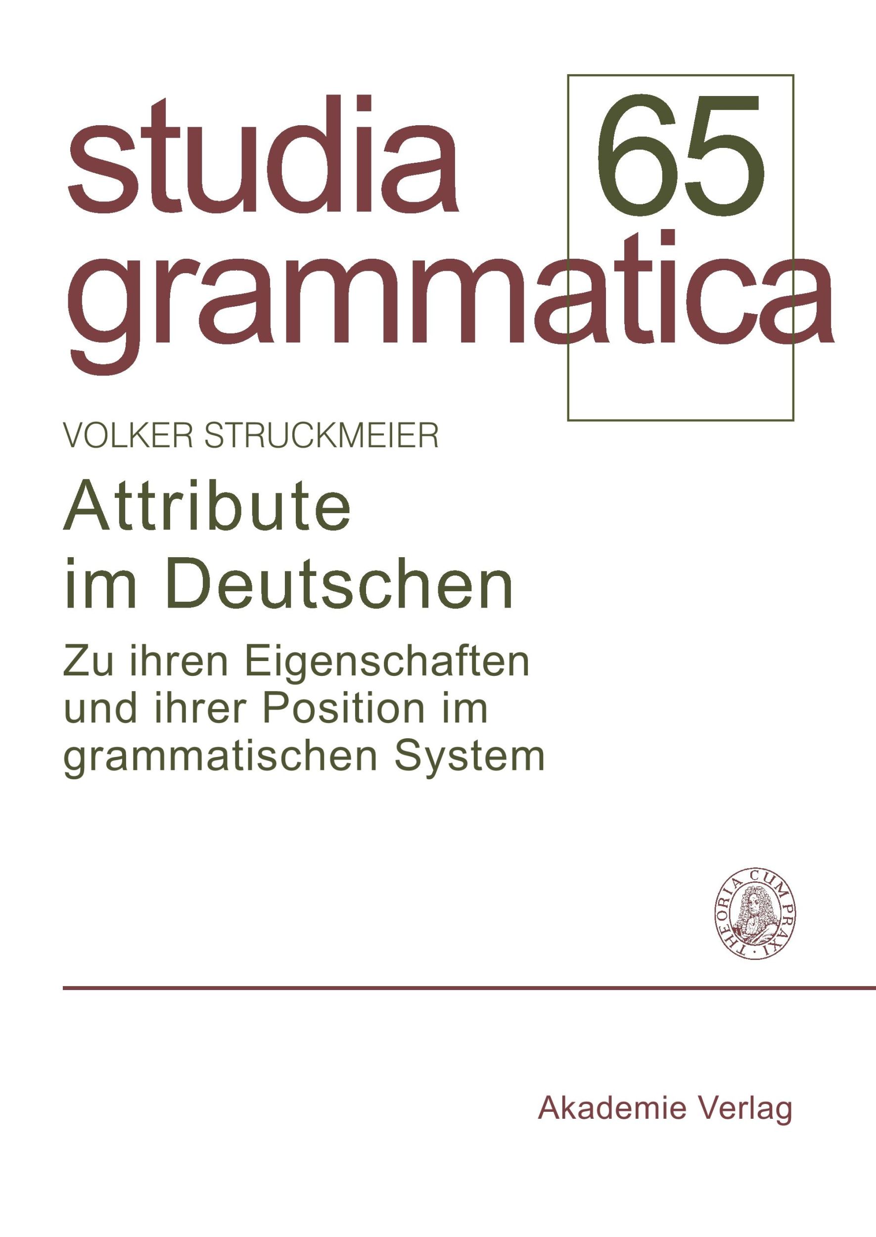 Cover: 9783050043258 | Attribute im Deutschen | Volker Struckmeier | Taschenbuch | XXXV