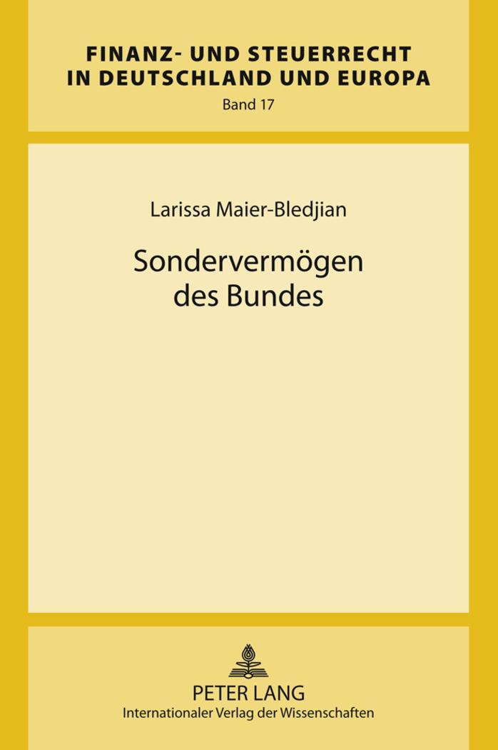 Cover: 9783631620120 | Sondervermögen des Bundes | Larissa Maier-Bledijan | Buch | Deutsch