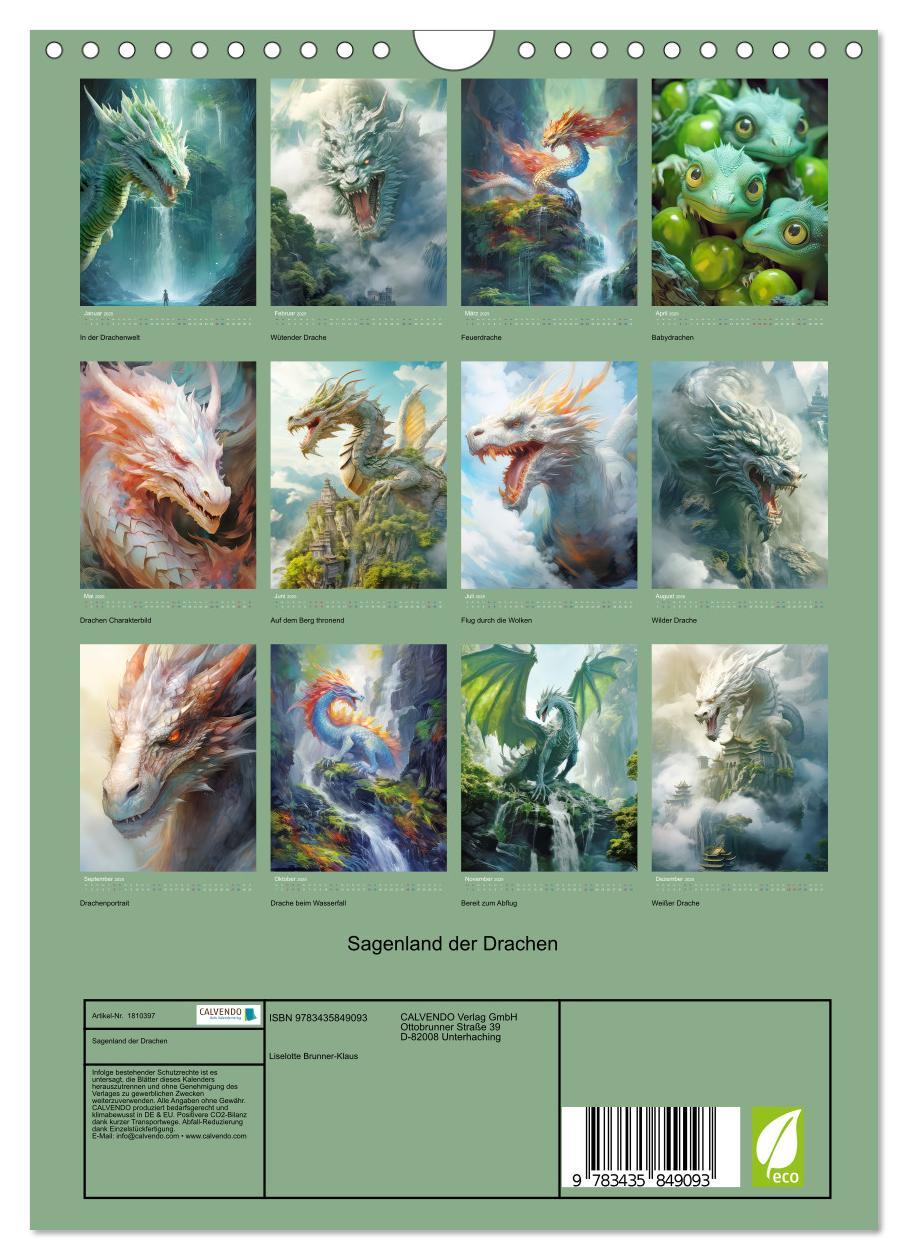 Bild: 9783435849093 | Sagenland der Drachen (Wandkalender 2025 DIN A4 hoch), CALVENDO...