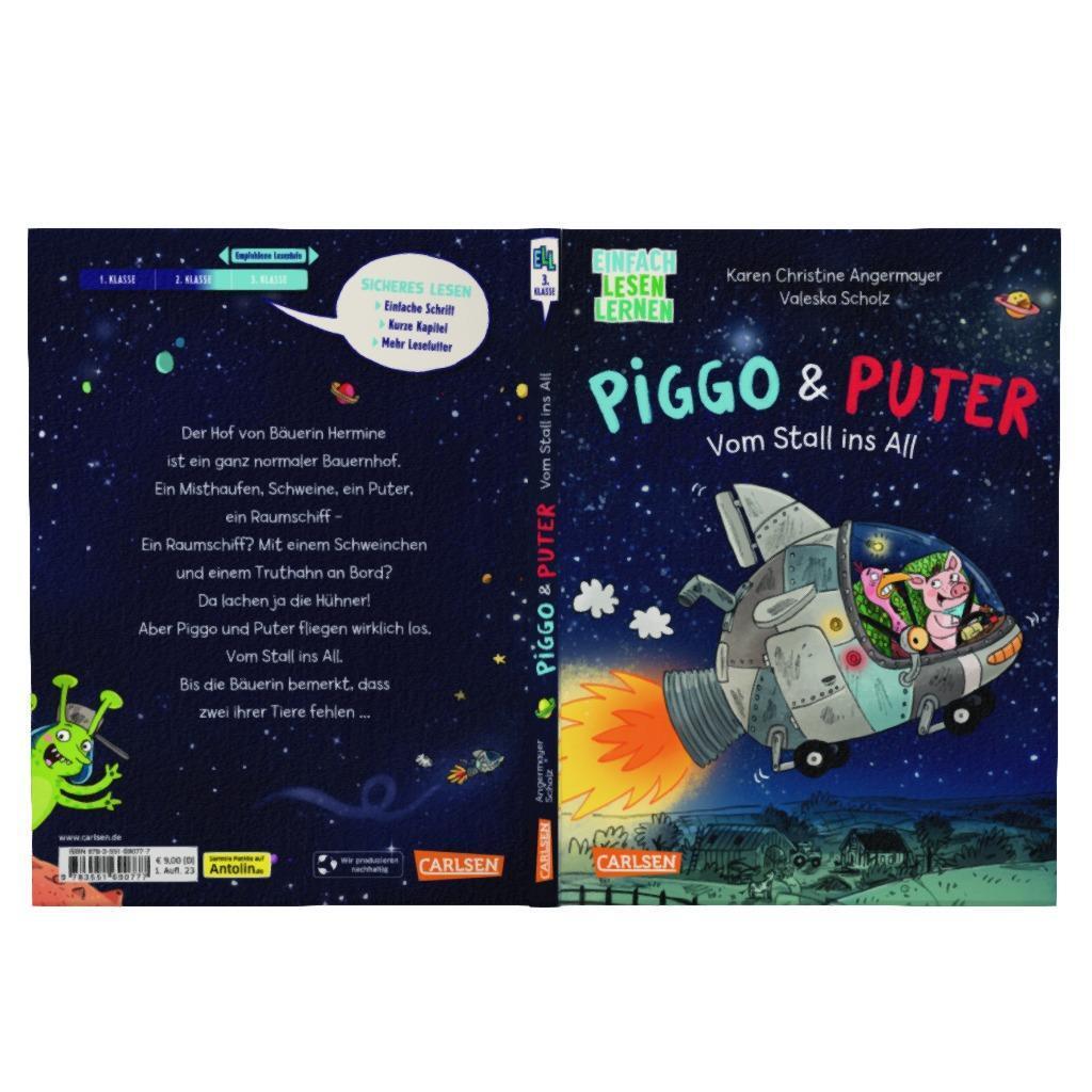 Bild: 9783551690777 | Piggo und Puter: Vom Stall ins All | Karen Christine Angermayer | Buch