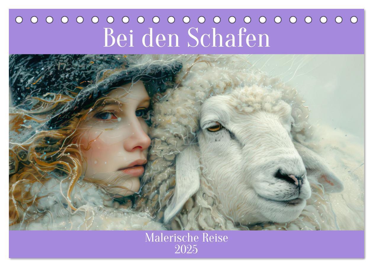 Cover: 9783457151891 | Bei den Schafen - Malerische Reise (Tischkalender 2025 DIN A5...