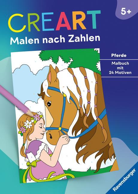 Cover: 9783473489114 | Ravensburger CreArt Malen nach Zahlen ab 5: Pferde, Malbuch, 24 Motive