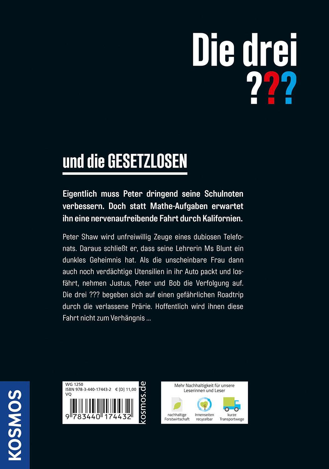 Rückseite: 9783440174432 | Die drei ??? und die Gesetzlosen | Kari Erlhoff | Buch | Die drei ???