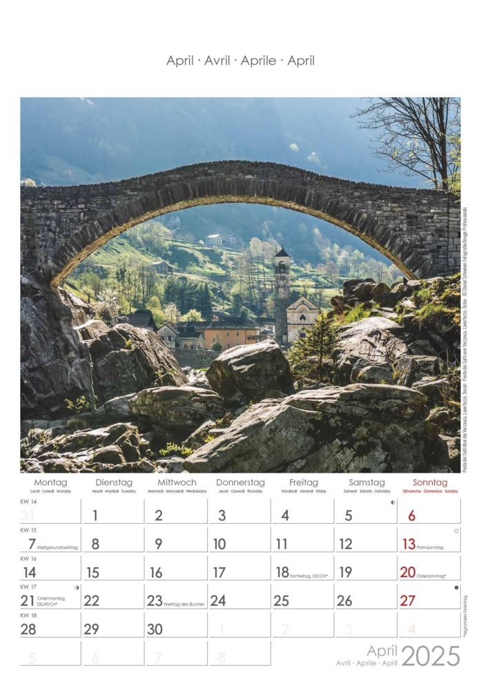 Bild: 4251732343217 | Alpha Edition - Schweiz 2025 Bildkalender, 23,7x34cm, Wandkalender...