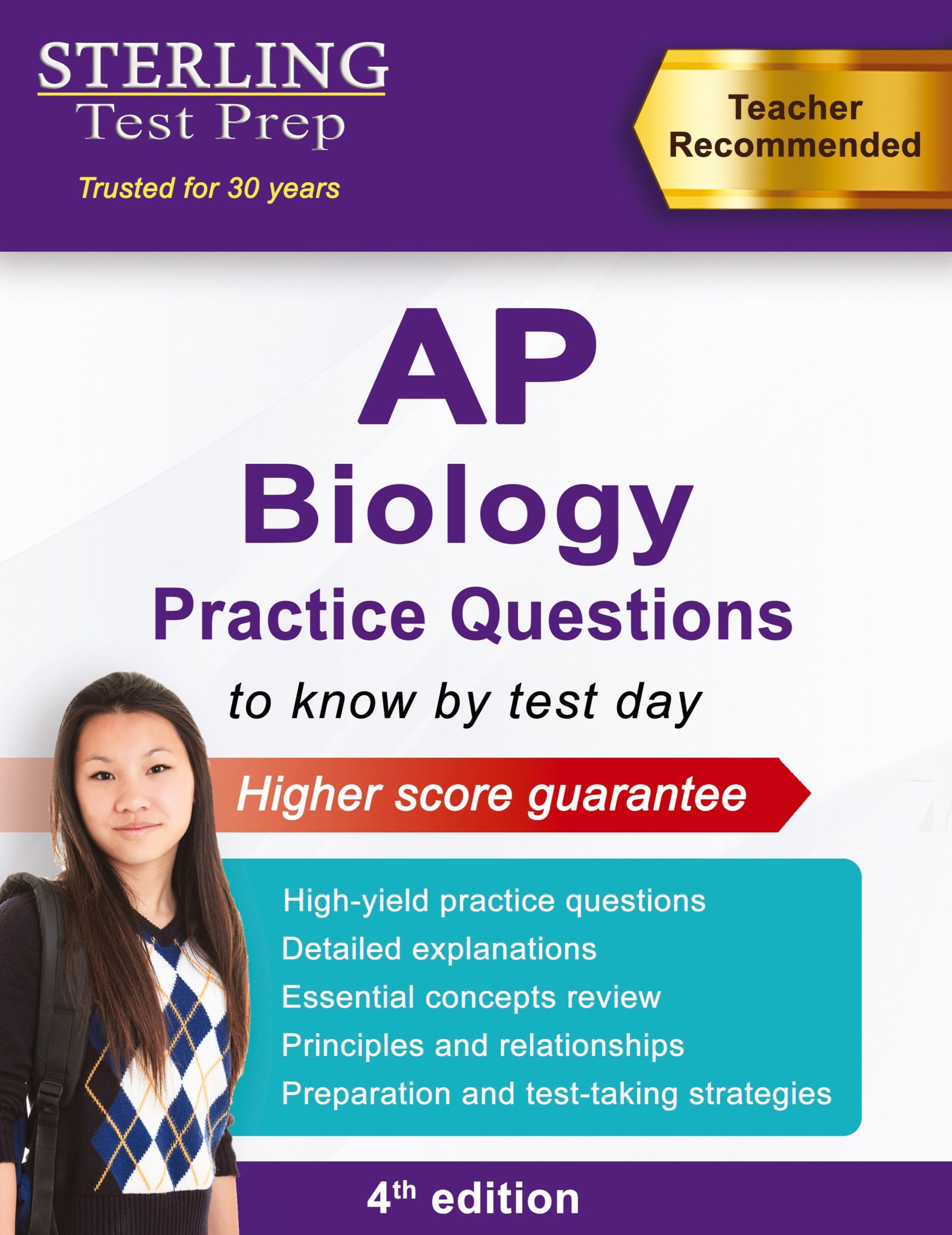 Cover: 9798885570350 | Sterling Test Prep AP Biology Practice Questions | Sterling Test Prep