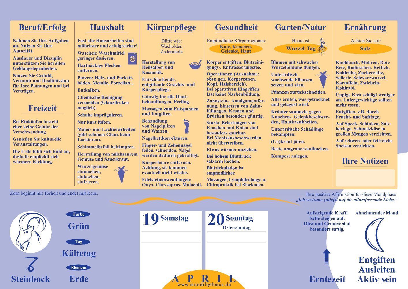 Bild: 9783932547188 | Mein Leben mit dem Mondrhythmus 2025, Taschenkalender | Edith Stadig